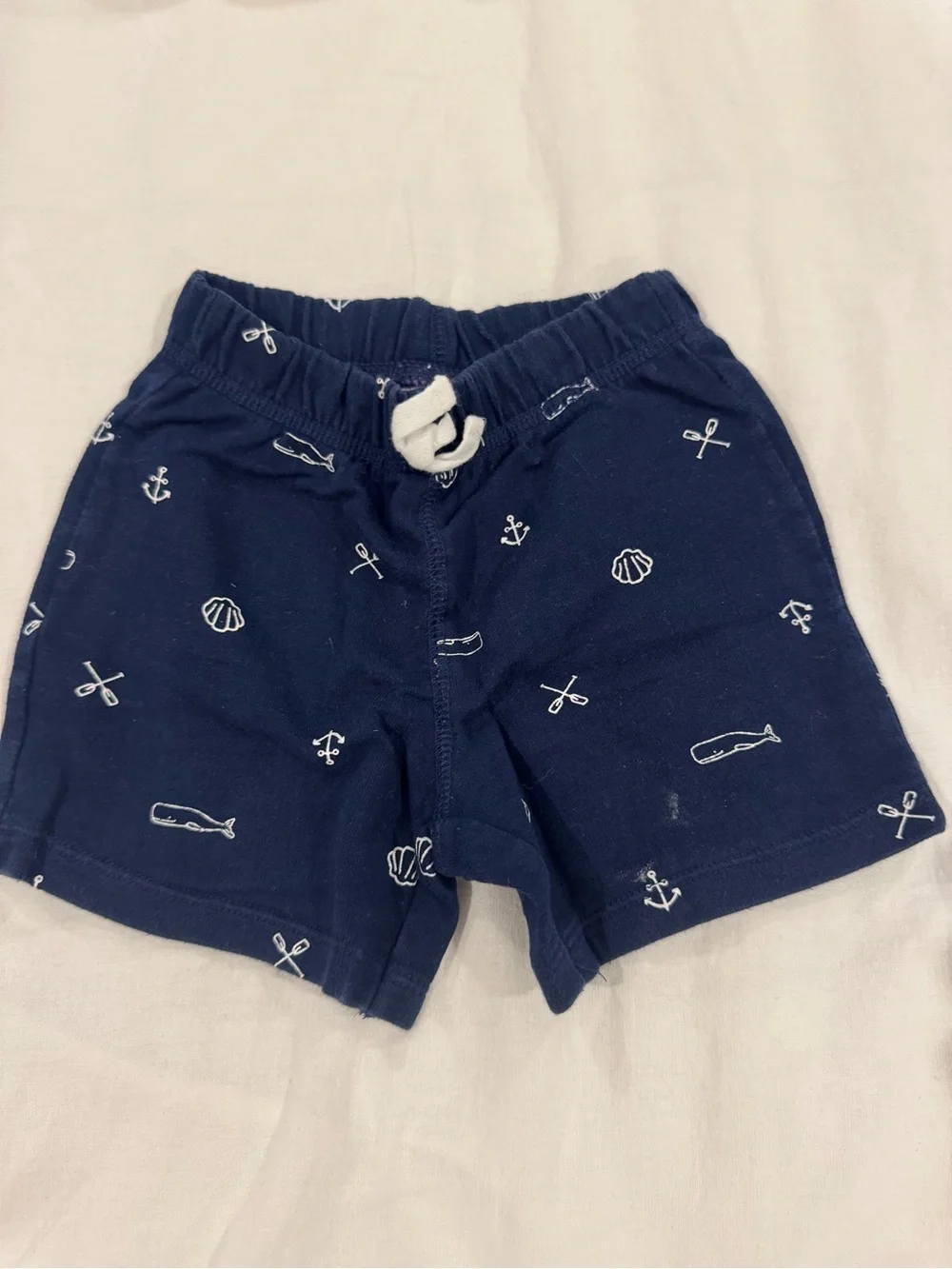 Carter's Navy Nautical Whale & Anchor Print Shorts